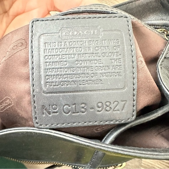 Coach Vintage leather drawstring medium sized backpack. Travel, dark academia main image 8